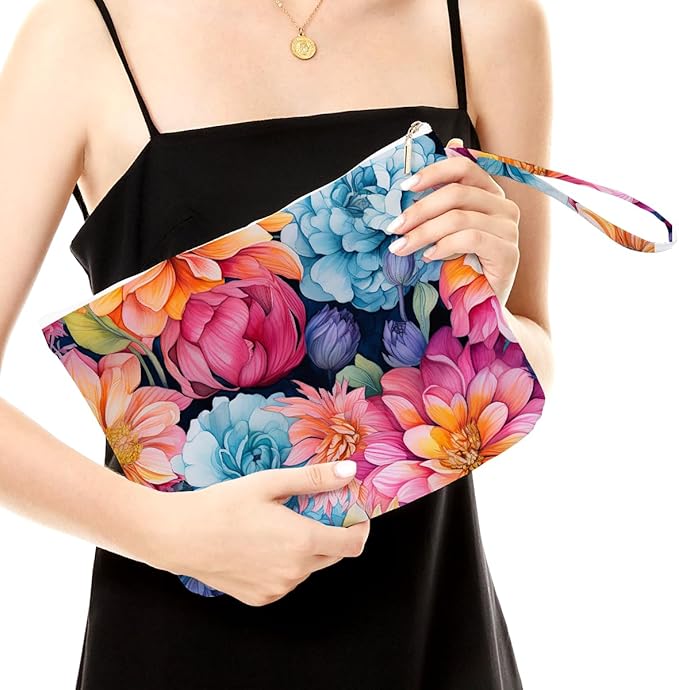 Fokongna Palm leaves Wet Bag Travel Wet Dry Bag Beach Bag Diaper Bag Wet Bag For Swimsuit Travel Makeup Bag Toiletry Bag