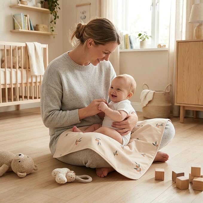 Vegan Leather Baby Changing Mat - Wipeable Portable Changing Pad, Foldable Travel Changing Mat for Baby, Newborns Toddlers Shower Gifts (Branch,20"*28")