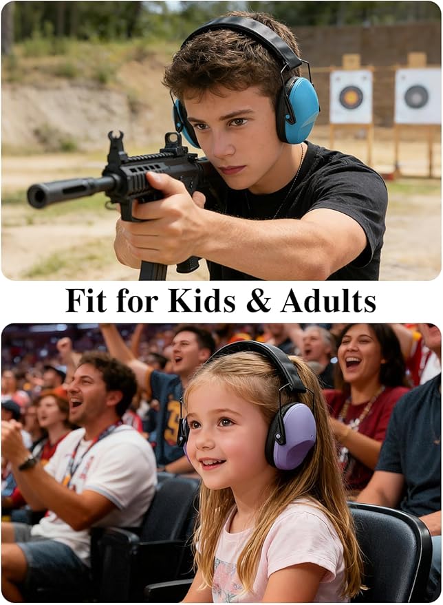 Noise Canceling Headphones for Kids 2PACK, 25-31NR Noise Reduction Earmuffs for Fireworks, Autism