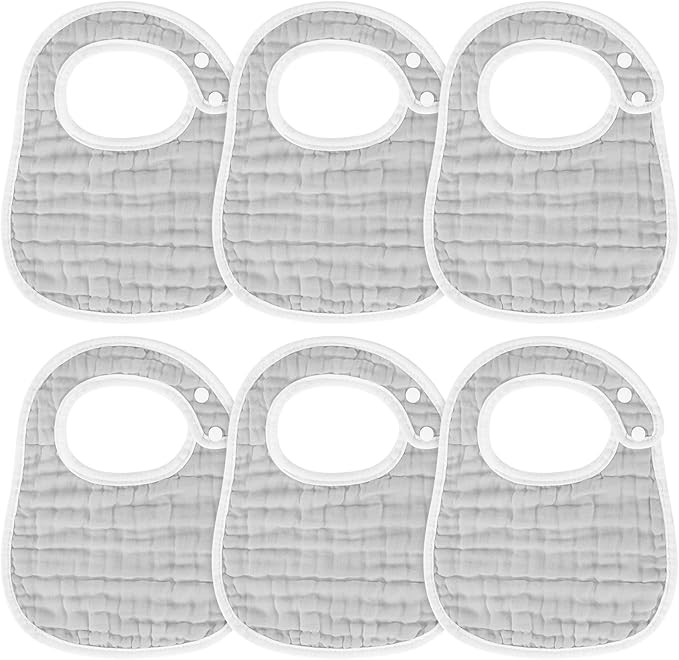 Accmor Muslin Baby Bibs, 6 Pack Soft Cotton Baby Bandana Drool Bibs for Boys Girls Teething and Drooling