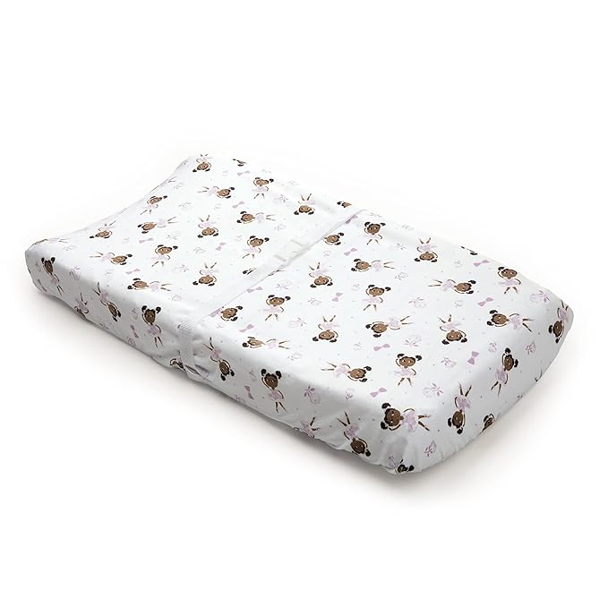 Little Muffincakes Extra Soft Changing Pad Cover, Ballerina Theme (Zhara) - Standard Size, 1 Pack, Pink,13059