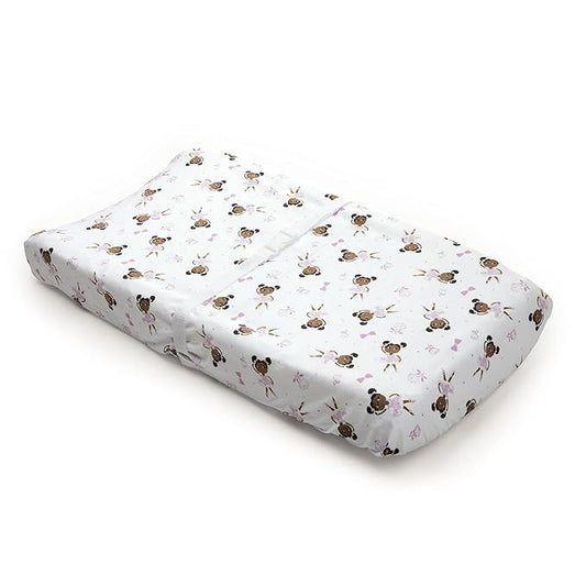 Little Muffincakes Extra Soft Changing Pad Cover, Ballerina Theme (Zhara) - Standard Size, 1 Pack, Pink,13059