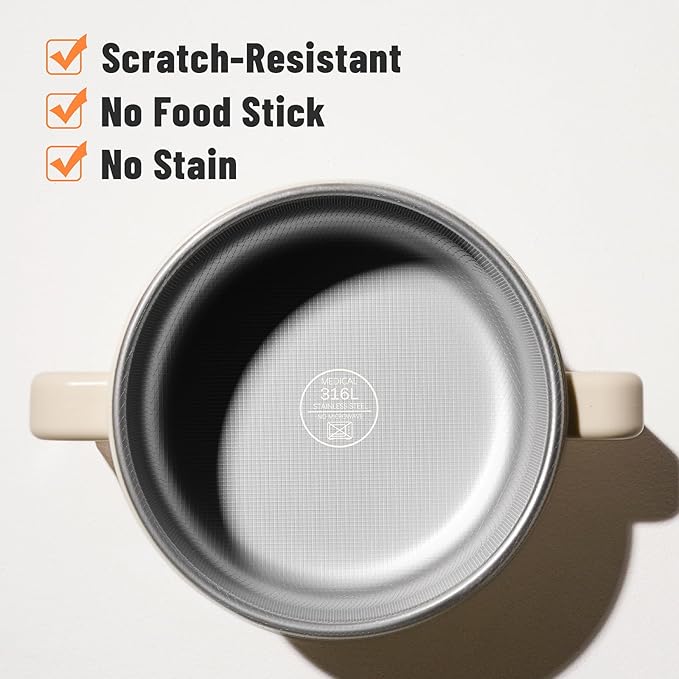 Phanpy Smart Thermostatic Bowl To Keep Baby/Toddler/Children Food Warm with 40/45/50℃ Constant Precise Temperature Control, 316L Stainless Steel Liner, Volume 13.5 Ounce