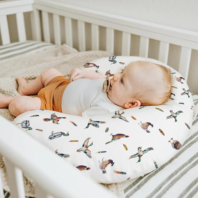 Country Mallard Duck Pheasant Baby Nursing Pillow Covers for Boy Girl Western Hunting Animals Nursery Pillowcase for Breastfeeding Pillows Wildlife Birds Soft Stretchy Slipcovers for Newborn Infant