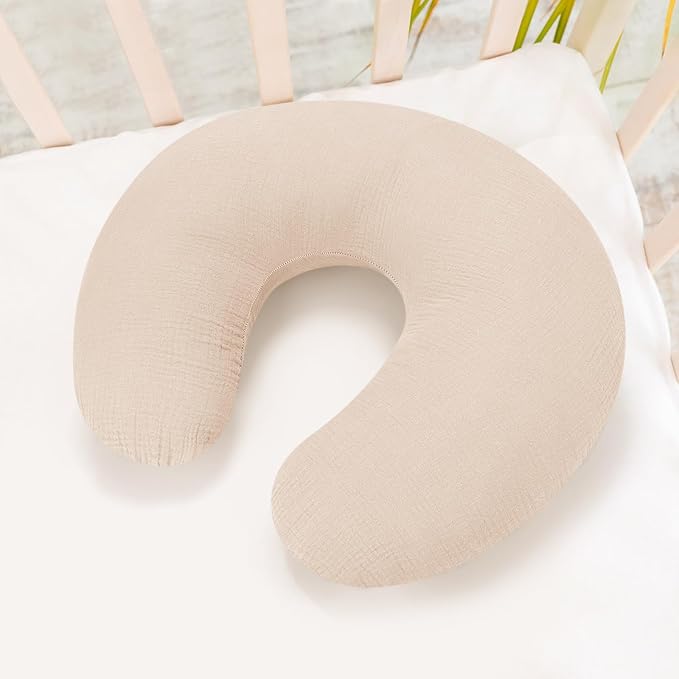 Accmor 2 Pack Muslin Nursing Pillow Covers, 100% Cotton Soft Nursing Covers for Breastfeeding Pillows, Slipcover for Baby Girls Boys Newborn