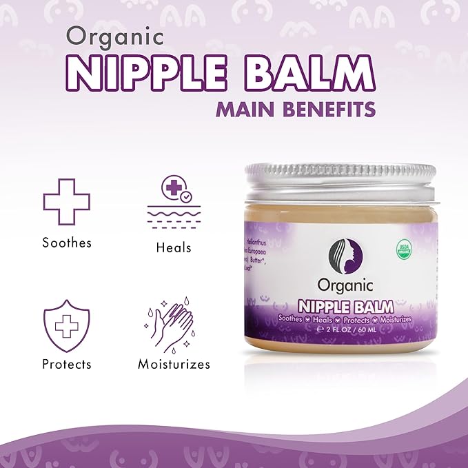 Mommyz Love Nipple Cream for Breastfeeding - Nipple Butter to Soothe Sore Dry & Cracked Nipples After a Single Use - Pediatrician Tested & USDA Certified Organic - Soothing & Moisturizing Nipple Cream