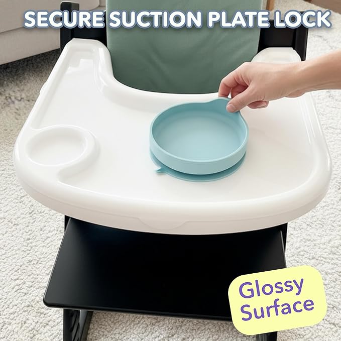 Replacement Tray & Cover for Stokke Tripp Trapp Highchair | Combo of Matte White Tray + Clear Cover for Easy Cleaning & Strong Suction
