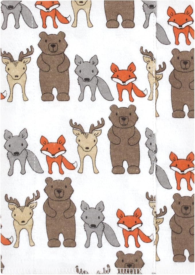 Luvable Friends Hudson Baby Flannel Burp Cloths 7pk, Woodland Bloom