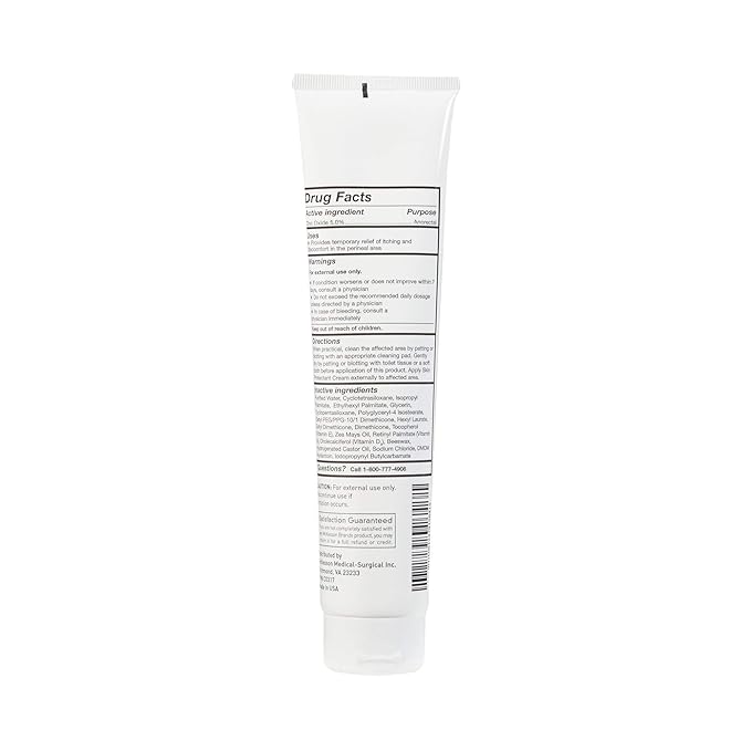 McKesson Vitamin A & D Skin Protectant Cream with Zinc Oxide - Incontinence Barrier Cream, Diaper Rash, Healing Dry and Cracked Skin - 6 oz, 24 Count
