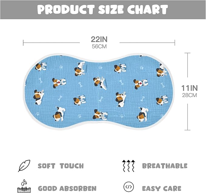 vvfelixl Baby Burp Cloths Jack Russell Terrier Dog Baby Newborn Cotton Burping Cloths Set Baby Washcloths 4 Pack Blue