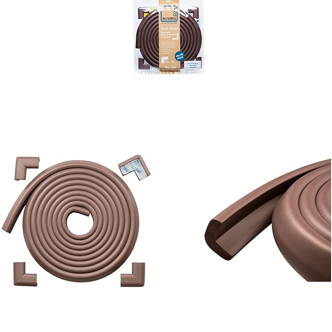 21ft Edge 4 Corners - Bundle & Save - RovingCove HeftyFit Edge Corner Guards, Coffee Brown