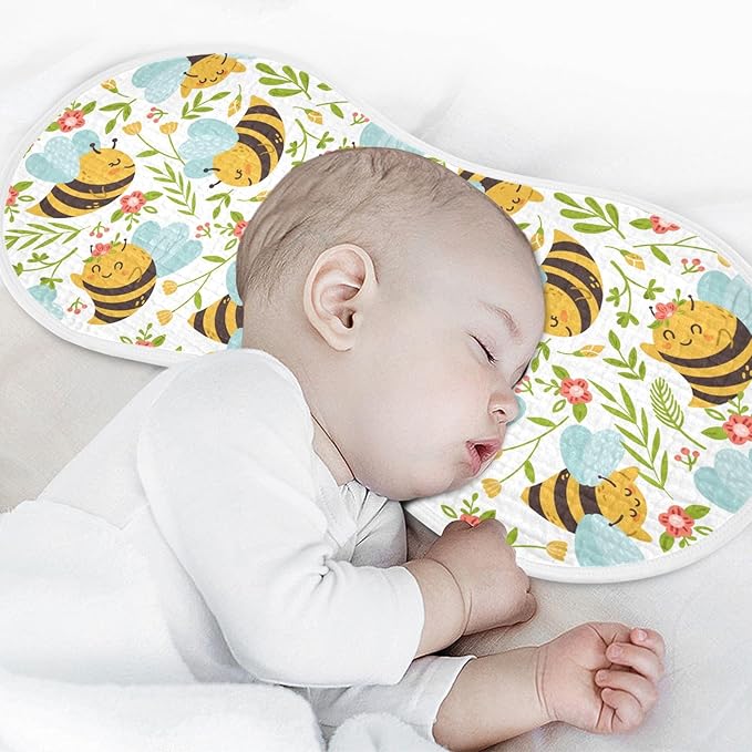 vvfelixl Burp Cloths Honey Bee Cute Bumble Bee for Baby Boy Girls Baby Washcloths Burp Rags 1 Pack