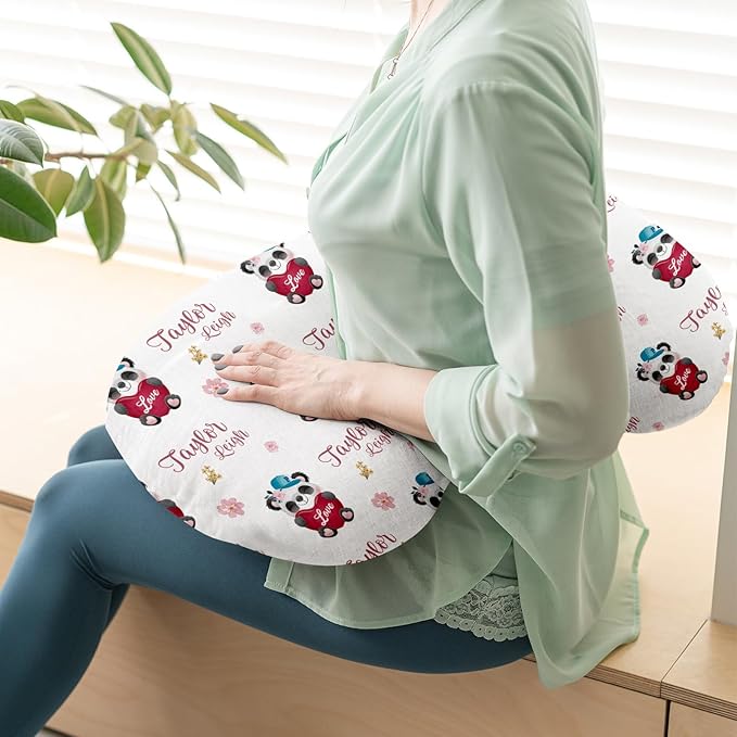 Dyoart Custom Baby Nursing Pillow Cover for Nursing, Panda Theme Removable Nursing Covers for Breastfeeding Pillows, Ultra Soft Comfortable Slipcover for Newborn Baby Boys and Girls