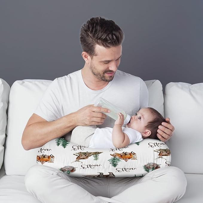 Dyoart Custom Baby Nursing Pillow Cover for Nursing, Animals Theme Removable Nursing Covers for Breastfeeding Pillows, Ultra Soft Comfortable Slipcover for Newborn Baby Boy and Girl