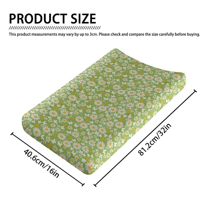 Daisy Changing Pad Cover for Baby Easy to Install Baby Diaper Change Table Pad Covers Washable Cradle Mattress Sheets for All Season Gift for Holiday