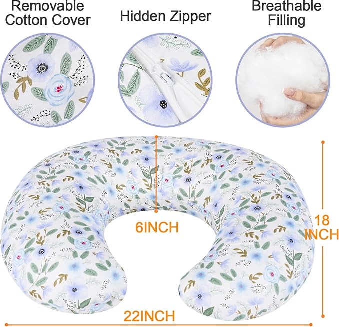 x-vesolje Baby Nursing Pillow for Breastfeeding, Adjustable Breastfeeding Pillow for Bottle Feeding, Nursing Support Pillow for Mom and Baby Healthier Nursing, Removable Cover- Leaf