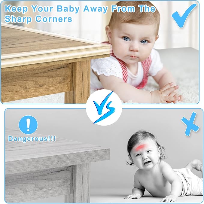 Corner Protector Baby Proofing,6.6(2M) Clear Corner Protectors,Furniture Corner Guard & Edge Safety Bumpers, Soft Edge Protector with Upgraded Pre-Taped Strong Adhesive for Furniture&Sharp Corners