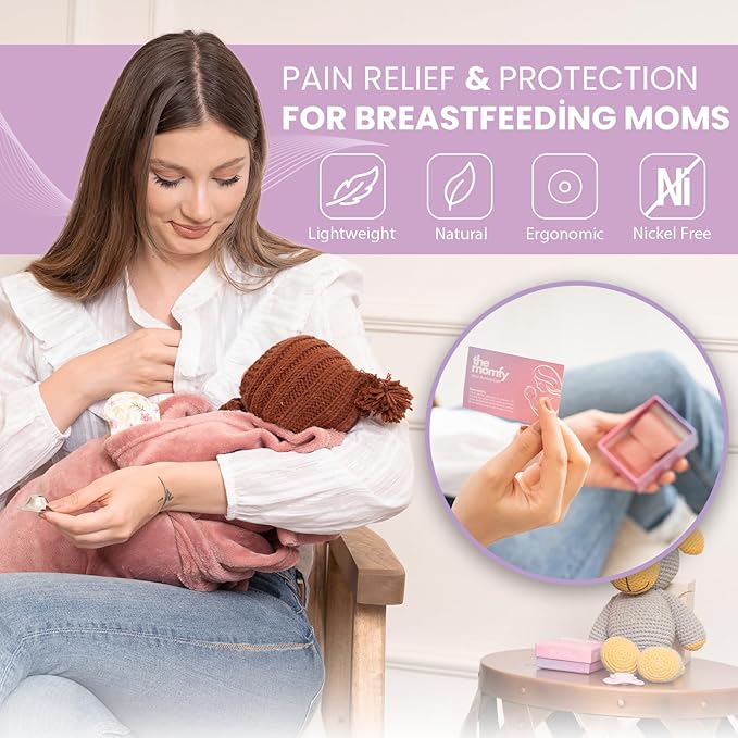 Silver Nursing Nipple Shields - Trilaminated Protective Nursing Cups for Breastfeeding, Nickel Free | Free Storage Pouch - Regular