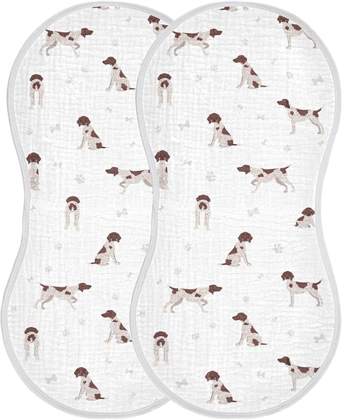 vvfelixl Burp Cloths German Shorthaired Pointer for Baby Boy Girls Baby Washcloths Burp Rags 1 Pack