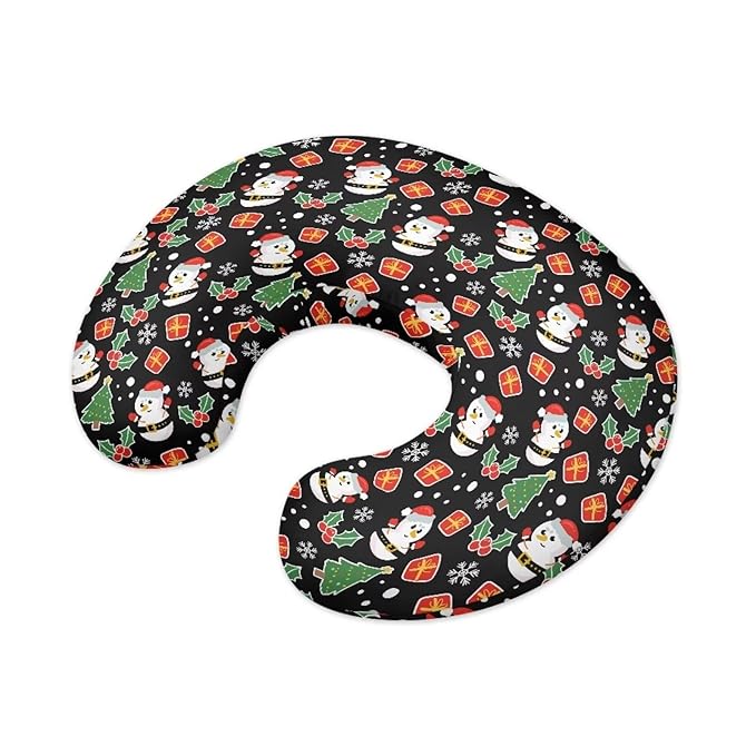 Cartoon Santa Claus and Tree Nursing Pillow Cover Slipcover for Breastfeeding Pillows, Soft and Stretchy Safely Breastfeeding Pillow Cover Baby Essentials Christmas Decor
