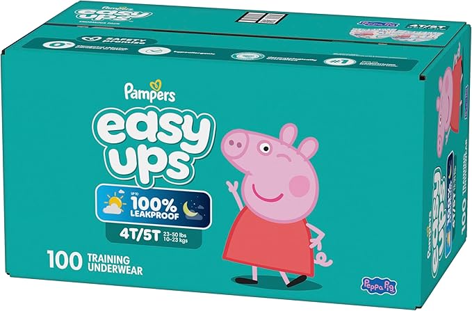 Pampers Training Pants - Easy Ups Girls & Boys - Size 4T-5T, 100 Count, Peppa Pig Potty Underwear (Packaging May Vary)