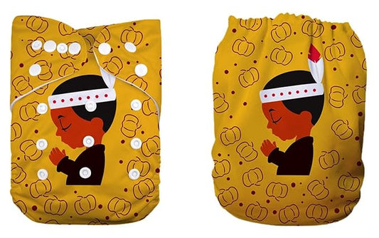 Pocket Cloth Diaper Nappy Reusable Washable Halloween Holiday Gift (Thanksgiving Boy)