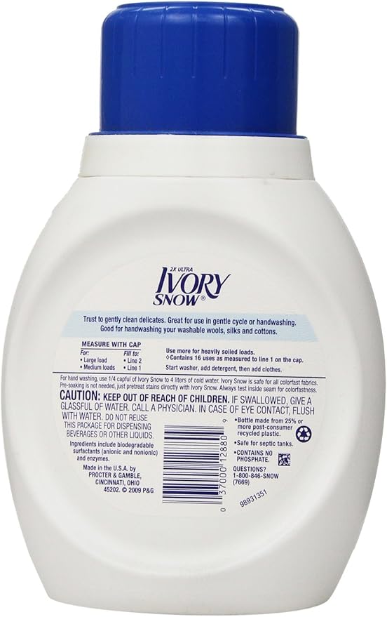 Ivory Snow Liquid Laundry Detergent, 25 Ounces, 16 Loads