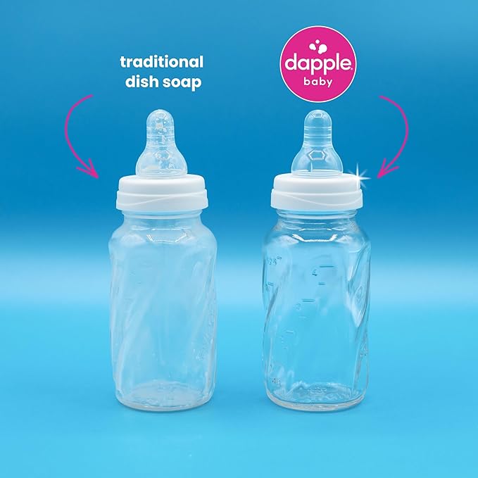 Dapple Baby Fragrance-Free Foaming Bottle & Dish Spray - (2 Pack) 16.9 fl oz - Plant-Powered Cleaner for Baby Bottles, Pump Parts, and Sippy Cups - Includes 1 Pump
