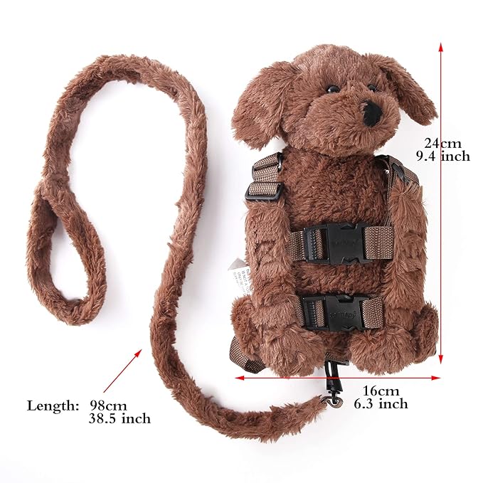 2 in 1 Naughty Dog Toddler Backpack Harness with Safety Leash for Children’s Walking Toddler Leash for 1-3 Years Old Boys and Girls