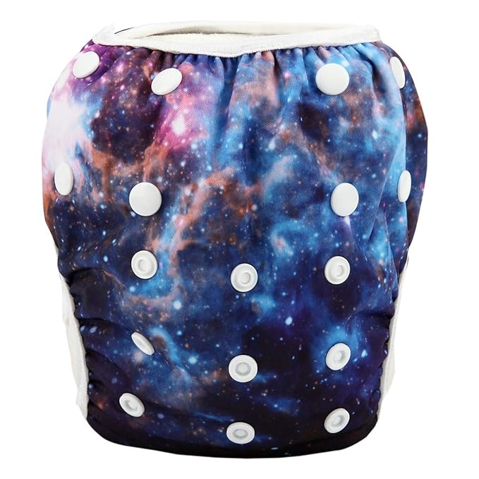 Baby Swim Diaper Nappy Pants Reusable Adjustable 0-2 Years Old Toddler Small (Small, Solar System)