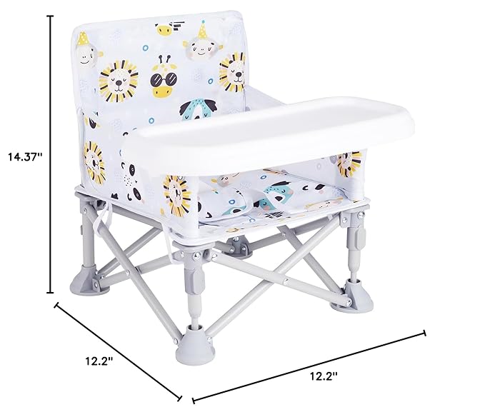 Portable Baby Booster Seat with Tray, Toddler Booster seat for Dining, Camping, Travel, Baby Beach Chair 6 Months to 3 Years Old Indoor Outdoor Use CH2407