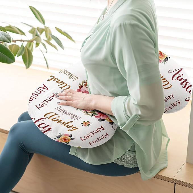 Dyoart Baby Nursing Pillow Cover,Custom Name Soft Nursing Covers,Breastfeeding Pillow Slipcover for Bottle Feeding,Custom Gifts for Toddler Infant(23"x19"x5.5")(one Size)