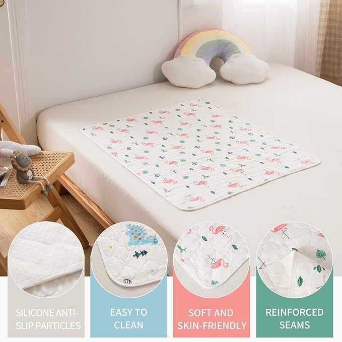 Baby Portable Diaper Changing Pad,Waterproof Changing Mat,Soft Comfortable,Foldable Travel Pad,Toddler Essentials Must Haves,Newborn Shower Gifts(2 Pcs-27"x35")