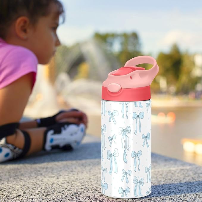 Mushroom Fern Leaves Insulated Water Bottle 20 oz with Straw and Carry Handle Eucalyptus Plants Boys Girls Bottle Vacuum Stainless Steel Bottles Leak-Proof for Sports Travel and School