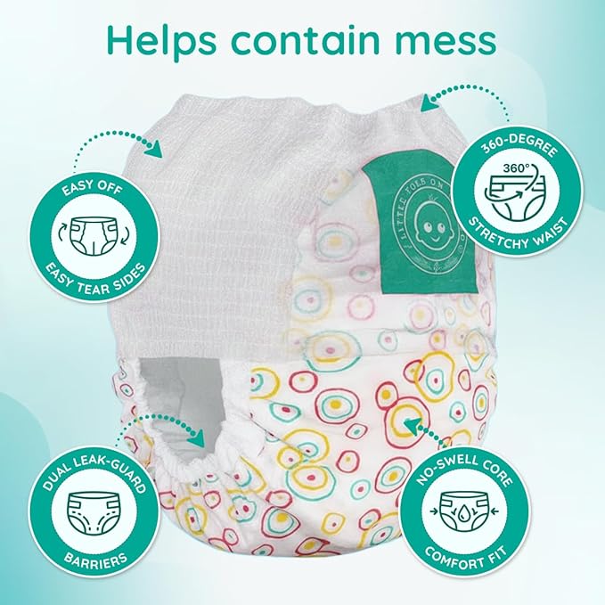 Little Toes Premium Natural Disposable Swim Diapers, Size 1–2 Small (13–20 lbs) (24 Count) | Baby Disposable Swim Diapers | Hypoallergenic, Chlorine & Fragrance-Free | Gentle on Sensitive Skin