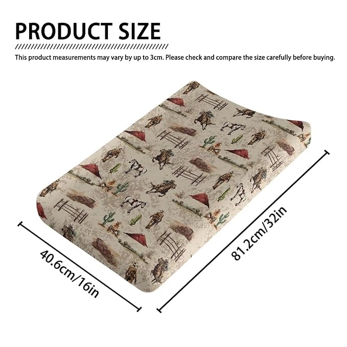 Horse Westren Baby Changing Pad Cover Infant Newborn Diaper Table Change Mat Sheet Cover Changing Table Covers for Boys Girls