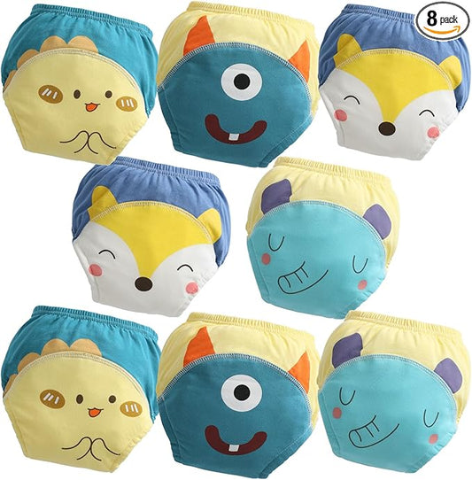 Potty Training Underwear for Boys 3T, Soft Cotton Reusable Potty Training Pants for Toddlers 8 Pack,Toilet Training Pants for Boy
