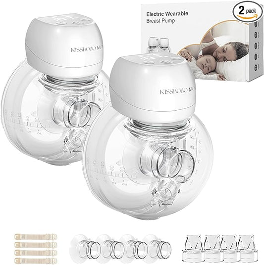 Smart Double Sides Wearable Breast Pump, Electric Bilateral Breast Pump, 3 Modes 9 Levels with Storage Bag, Low Noise Painless Rechargeable Wireless Electrical (White 2PCS)