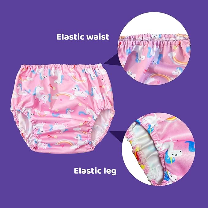 BISENKID Waterproof Swim Diaper Cover with Good Elastic Rubber for Toddlers - Girl 2t
