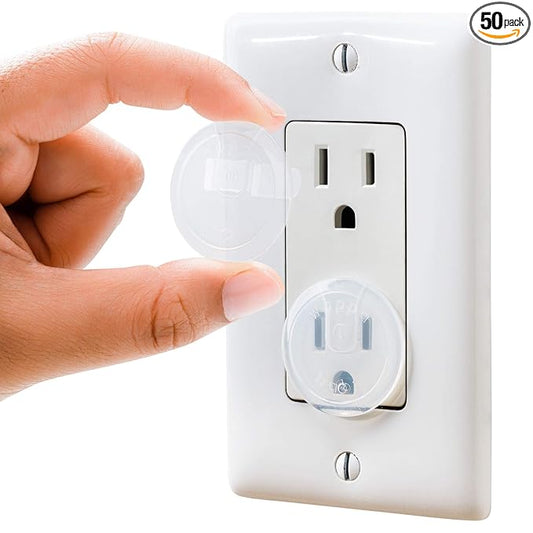 Clear Outlet Covers (50 Pack) Value Pack – Baby Safety Outlet Plug Covers – Durable & Steady – Child Proof Your Outlets Easily