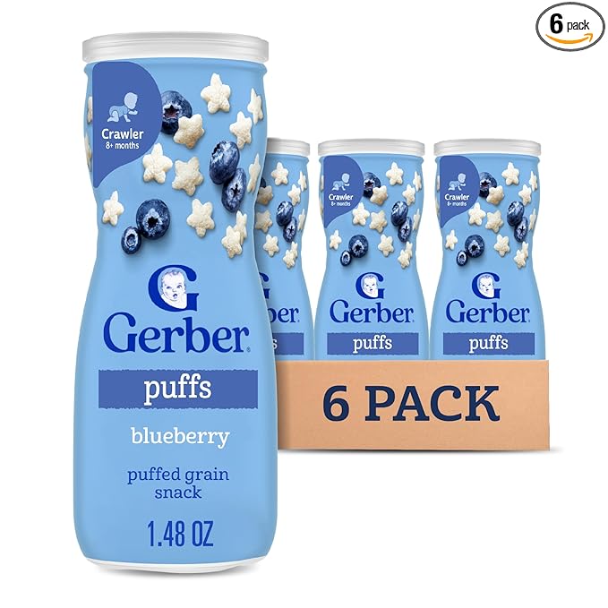 Gerber Baby Snacks Puffs, Blueberry, 1.48 Ounce (Pack of 6)