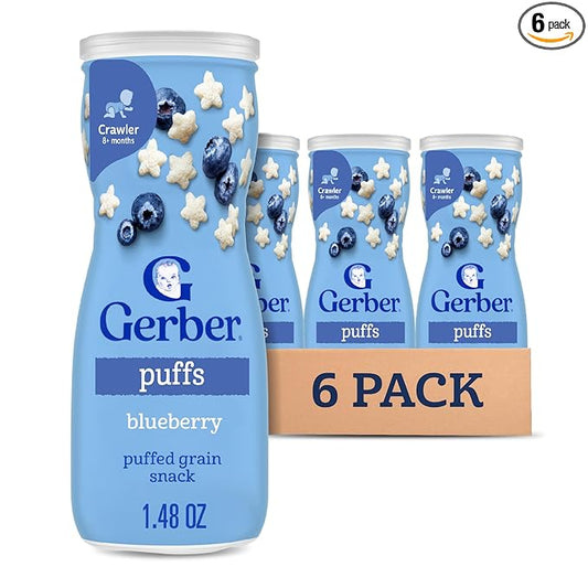 Gerber Baby Snacks Puffs, Blueberry, 1.48 Ounce (Pack of 6)