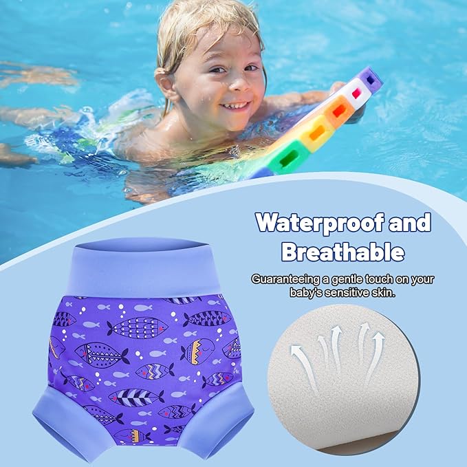 MOEMOE Baby Reusable Swim Diapers 3Pcs Comfortable Waterproof Baby Swim Diapers for Boys Swim Lesson S/2T