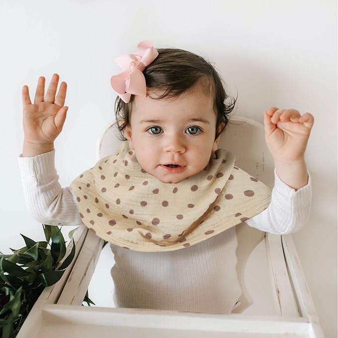 Muslin Burp Cloths with Snaps,Multi-Use Burpy Bib 100% Cotton for Spit Up & Drool,Large 22"X11" Extra Absorbent Burping Cloth for Newborn Boys Girls Essentials,Red