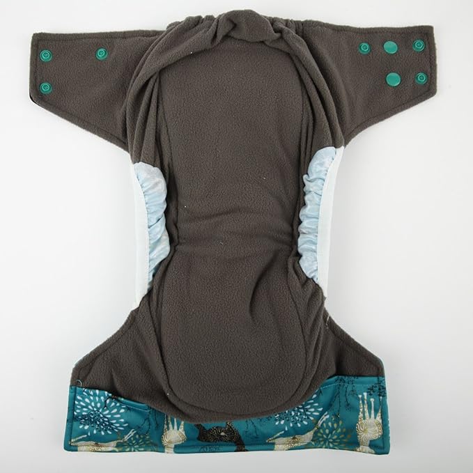 3 AIll in One Cloth Diapers Nappies for Night AIO Sewn in Insert Reusable Washable (Deer Pack)