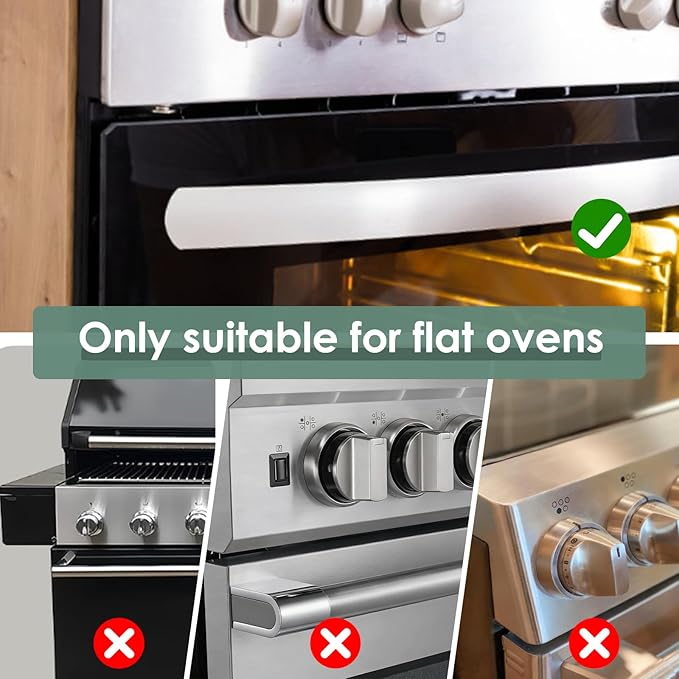 2-Pack Oven Lock Child Safety | Heat-Resistant Baby Proof Oven Door Lock, No-Drill Adhesive, Toddler & Pet Safe for Ovens/Stoves/Dishwashers (White) | Must Check Size Before Purchase