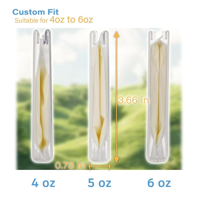 6-Pack Freeze Flat Breast Milk Storage Bag |Breastmilk Freezer Flattener Kit Make Mother's Milk Bags Organizer Even to Save Refrigerator Space | Fit 3 4 5 6oz, 6.3"x3.66"x0.78"in