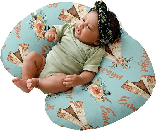 Dyoart Baby Nursing Pillow Cover,Personalized Soft Nursing Covers,Custom Name Breastfeeding Pillow Slipcover for Bottle Feeding,Gifts for Toddler Infant Boys Girls(one Size)