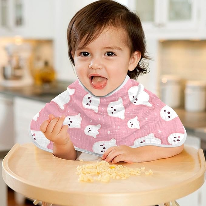 vvfelixl Flying Halloween Ghost Burp Cloths for Baby Boy Girls Baby Washcloths Burp Rags 1 Pack