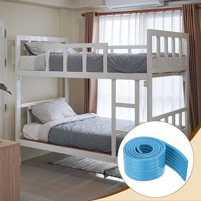 uxcell Bunk Bed Ladder Pad, 6.5ft NBR Self-Adhesive Corner Edge Protector Soft Furniture Corner Guard for Ladder Table Desk Edge, Blue